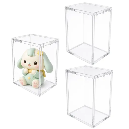 3PCS Acrylic Cases, Acrylic Display Boxes, Compatible with 6-pack Booster Bundles, Clear Dustproof & Waterproof Collectible Storage Boxes with Metal-gripping Lid