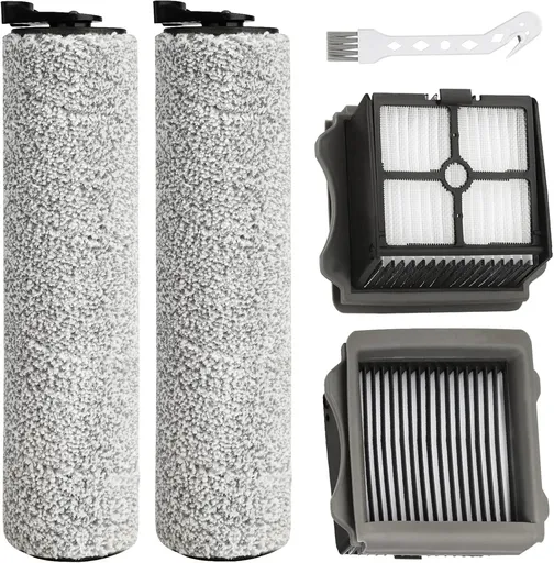 Iloor3 Roller Brush Replacement or Tineco iloor 3 and loor One S3 Cordless Wet Dry Vacuum Cleaner, 2 Brush Roller, 2 HEPA ilters