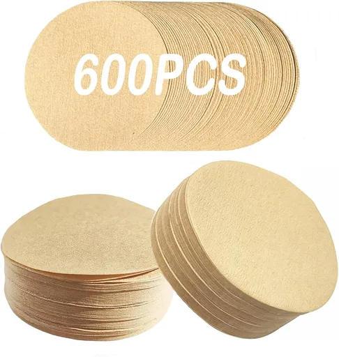 Disposable Replacement Coffee Paper Filters, 600 Counts 64mm Natural Unbleached Disposable Coffee Paper Filter for Aeropress Espresso Maker