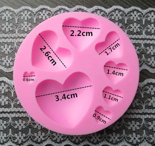 2 Pieces Different Sizes of Heart Shape Resin Molds for Cookie Decor, Jewelry, Pastry, Chocolate,Cake, Jelly, Pudding