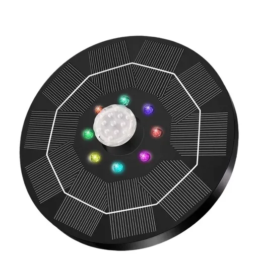 Pool Fountain with Lights Electric Floating Outdoor Waterfall Water Fountain Pump for Small Ponds, above Ground Pools, (Colorful)