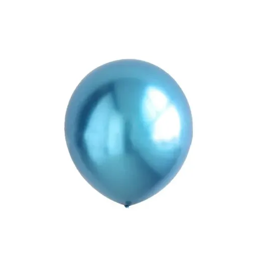 10pcs 25cm Chrome Metallic Balloons for Party Decoration Helium Thick Latex - Blue