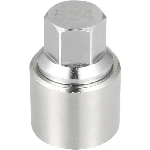 Replacement 524 Key Remover Locking Sleeve Nut Car Wheel Anti-Theft for VW Touareg Magotan Tiguan Phaeton, Made of Metal, Silver Color