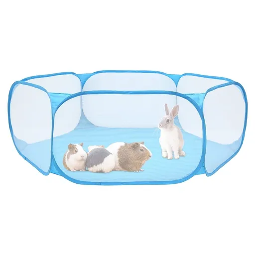 Playpen for Small Animals, Foldable Cat Cage Tent with Zipper Cover, Portable Waterproof Pop-Up Play Yard Fence