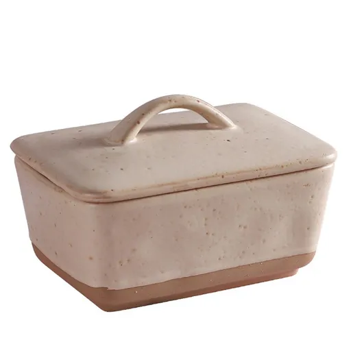 350ML Ceramic Butter Dish with Lid for Countertop, Butter Holder with Lid, Ceramic butter box with lid, square butter box