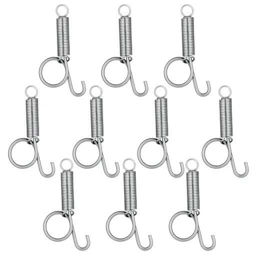 10 Pack Spring Cage Latch Door Spring Hook, Pet Door Latch Metal Finger Pet Cage Lock Wire Clips Rabbit Cages Accessories for Rabbit, Dog, Cat, Parrot, Guinea Pig, Small Animal Cages Doors (Large)
