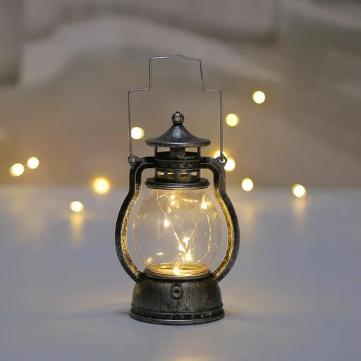 Flameless LED Candles with Moving Flame Effect for Christmas, Table Decor, Living Rooms and Safe Ambient Lighting, Antique Silver