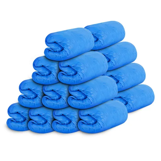 100pc Covers Disposable Non-slip for Indoors Waterproof Premium Booties Shoes Protectors Covering Blue, Large