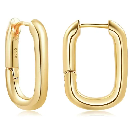 French U-shaped 925 sterling silver earrings with simple and cool style for women, fashionable ear loops and retro earrings