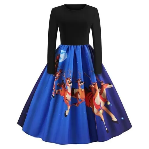 House Of Dasein Sweetest Little Christmas Dress - S - Blue Sleigh