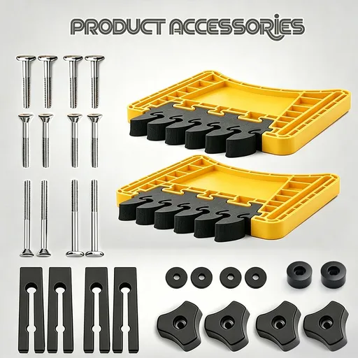 Woodworking Featherboard for Table Saw Router Table and Band Saw, Multi-Color Safety Pressure Board with Replaceable Soft Teeth and T-Slot Mounting Hardware for Precise Wood Feed Control (Yellow, 2PCS)