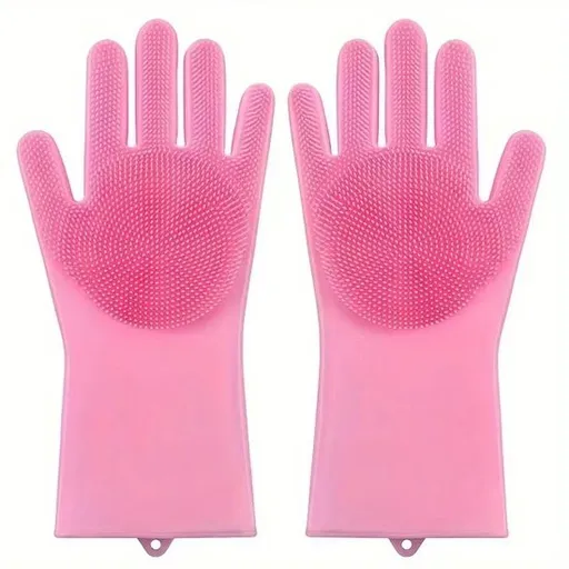 Dishwashing gloves - silicone gloves - gloves - dishwashing - kitchen gloves - rubber dishwashing gloves - dishwashing gloves - frost-resistant gloves - pink