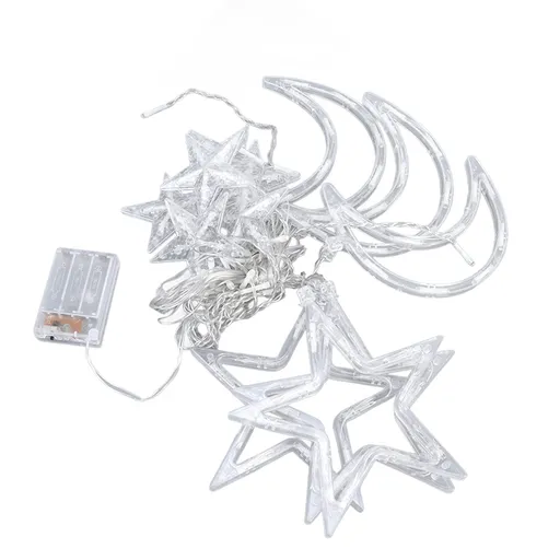 LEDs Curtain Lights, Fairy String Lights Moons and Stars LED Night Light for Home Decoration Party Star Moon Ramadan String Lights