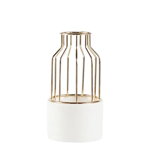 Vases for Decor Vase Nordic Style Geometric Wrought Iron Transparent Creative Home Decoration Decorative Vase