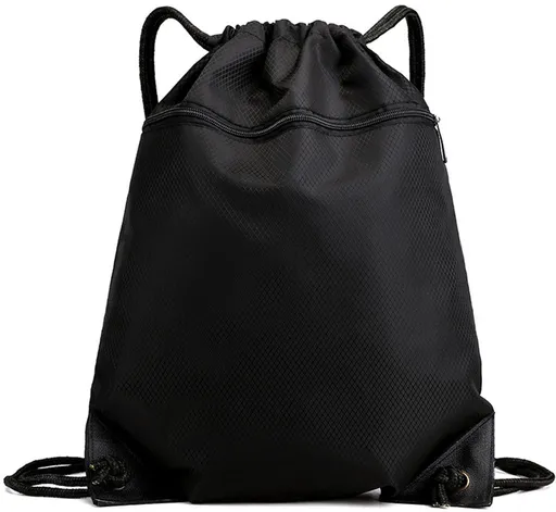 Gym Bag with Drawstring, Large Capacity 50 x 40 cm Drawstring Backpack, Waterproof and Scratch, Waterproof Bag for Sports, Black