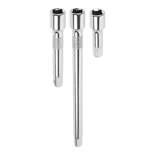 Wrench Extender Tool Rod Universal Wrench Sleeve Silver Chromium Vanadium Alloy Steel 3Pcs