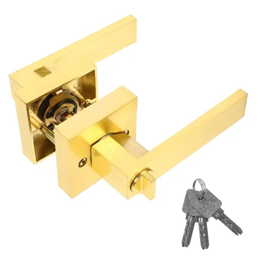 Interior Privacy Door Lever Handle Set, Alloy Material, 1 Set for Home and Office Door Security