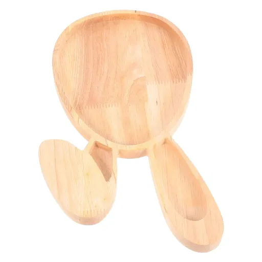 4-Piece Easter Wooden , Adorable Fruit and Dessert Plates for Parties, Holidays, and Family Dinners