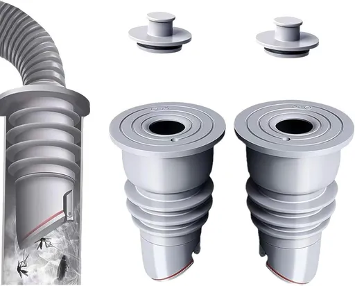 2 Piece Universal Washing Machine Drain Stopper Set, Anti Odor, 35 to 40 mm
