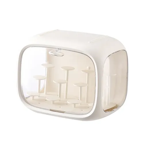 Doll Storage Box Display Rack Space Capsule For Doll Collection Organization - Cream White