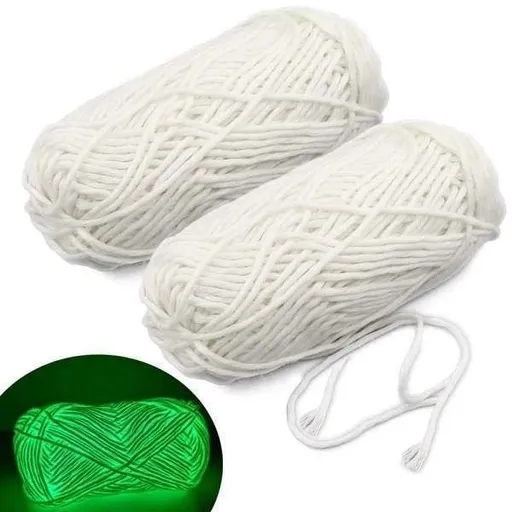 Knitting Yarn Luminous Glow Effect 50m White