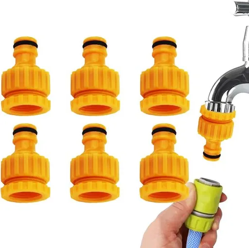 6 Pack Tap Connectors Hose Adapters Universal Garden Hose Tap Connectors Frost Proof Splashproof