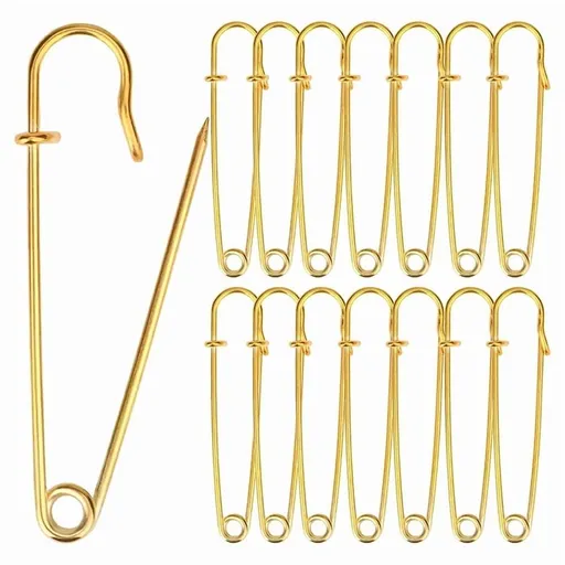 15PCS 4 Inch Extra-Large Safety Pins Large Safety Pins Large Safety Pins Heavy Duty for Blankets Steel Safety Pins