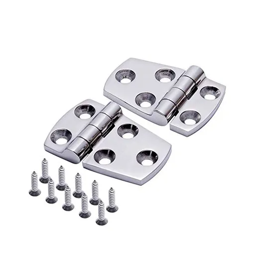 Boat Shortside Hinges Marine Flush Hatch Compartment Hinge Heavy Duty Stainless Steel W/Fasteners 1-1/2" x 2-1/4"9 (1 Pair)