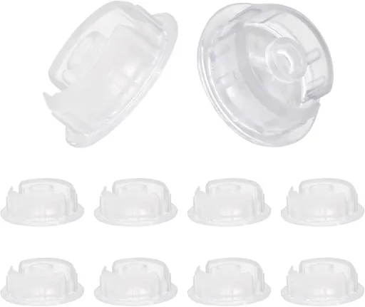 Biaungdo 10 Pcs Bottom Rail Ladder Cord Button Plugs, Clear Color Blinds Bottom Rail Plugs Blinds Components Parts Accessory(Fit 3/4" Hole Inside a Bottom Rail)