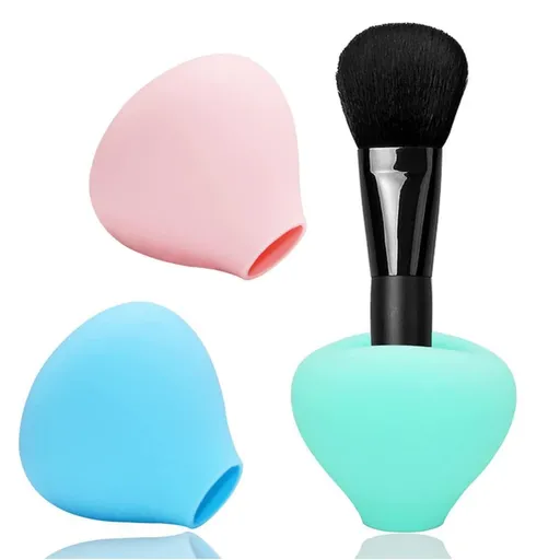 Makeup Brush Covers, Silicone Brush Organizer Case for Makeup Storage, Reusable Brush Holders for Travel 3pcs