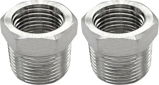 316 Stainless Steel Reducer Hex Bushing 1/2 Male NPT to 1/4 Female NPT Reducing Cast Pipe Adapter Fitting for Air Water Gas Fuel(Pack of 2)
