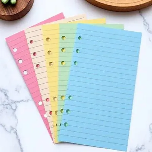 Loose Leaf Paper Inserts 6-Hole Lined Assorted Colors Easy to Write on