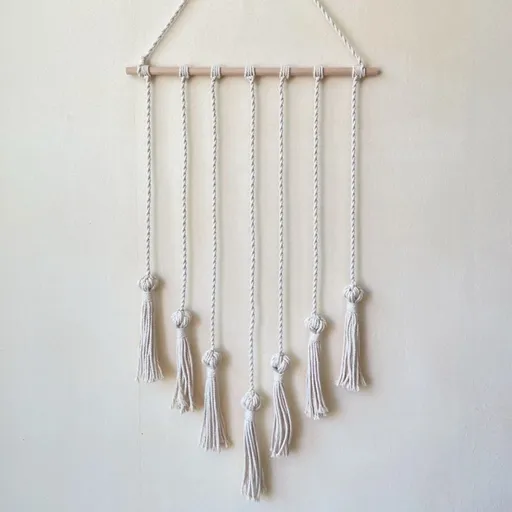 Hanging Photo Display Wall Decor - Handwoven Boho Picture Collage Decor Hanger with 8Wooden Clips & Cotton String Holder Organizer for Bedroom, Living Room, Home, Dorm, Gift