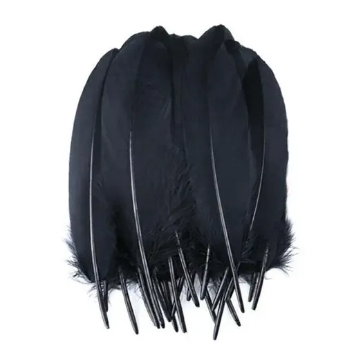 50X Craft Feathers Goose Feather Diy Art Party Decoration Wedding Dream Catcher - Black