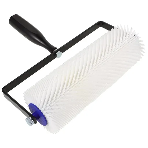 12 Inch Spiked Roller for Self-Leveling Floor Applications, White Plastic Bubble Remover Tool for Smooth Finishing