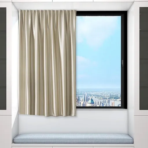 Blackout Door Curtain, Portable Detachable and Easy to Install, Non Drilling Self-adhesive Curtain, Privacy Curtain for Living Room Bed Rom French Door Kitchen Door, W 39.4 x L 47.2, Beige
