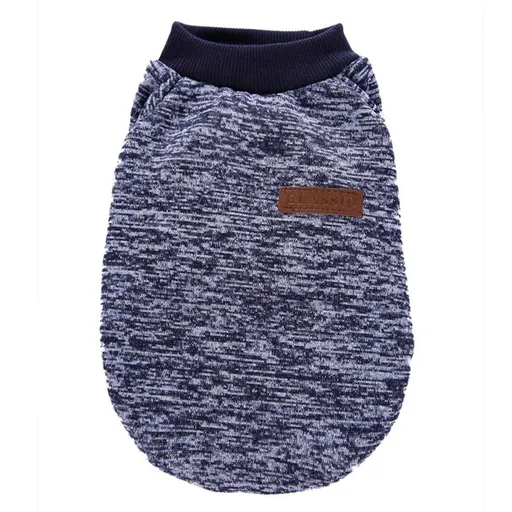 Pet Dog Clothes Dog Sweater Soft Thickening Warm Pup Dogs Shirt Winter Puppy Sweater for Dogs (Navy Blue, M)