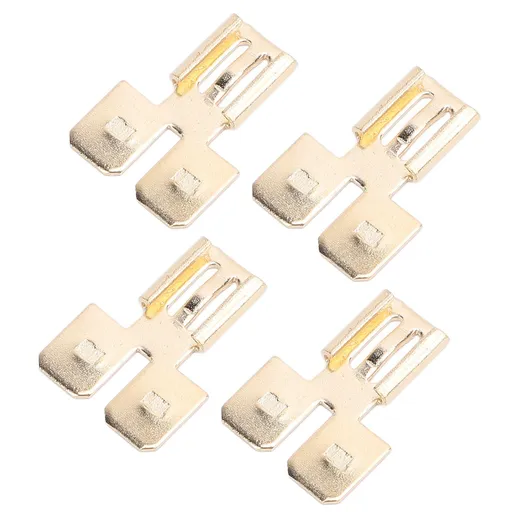 Double Piggyback Spade Connector Set Quick Disconnect Non Insulated Car Electrical 2 Way Wire Terminals Adapter Brass