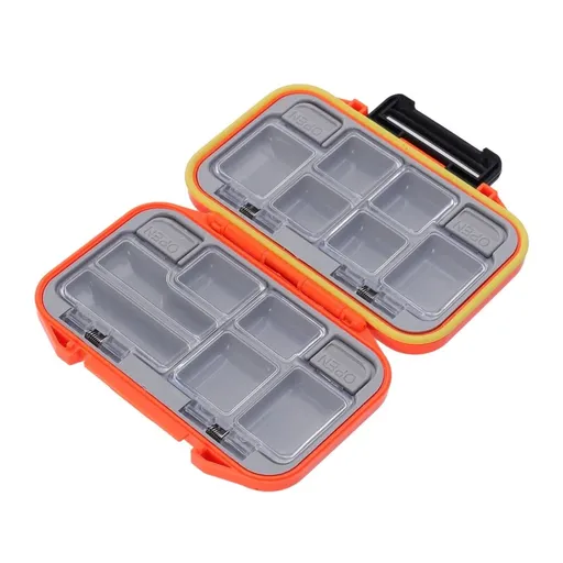 Small Fishing Tackle Box Silicone Orange 1Pack Impact Resistant
