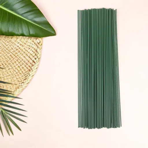 Artificial Flower Stems, Green Floral Iron Wire for Home and Wedding Decor, 100Pcs