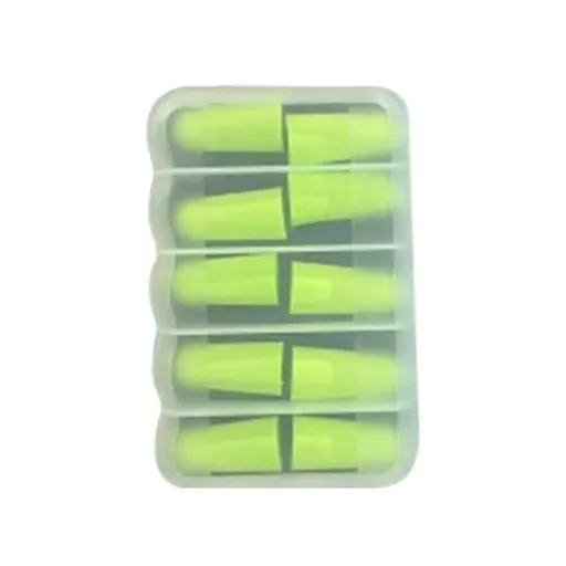 Soft Ear Plugs for Sleep Reusable Noise Cancelling Earplugs for Sleeping Shooting Airplanes Concerts Mowing, 5 Pairs (Green)
