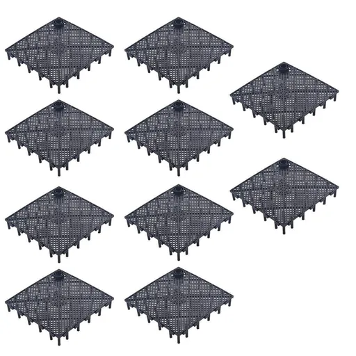 Fish Tank Aquarium Under Gravel Filter System Safe Filtration Plate Board Kit - Black-10PCS