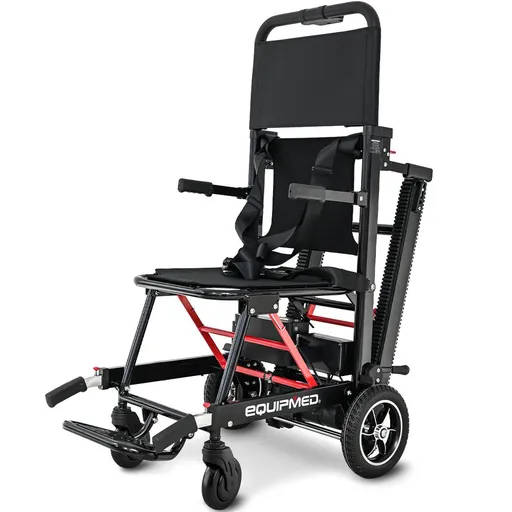 EQUIPMED Electric Stair Climbing Wheelchair, 169kg Load Capacity, 46 Steps/min, Aluminium Alloy, Foldable