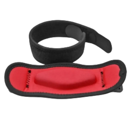 One-Pair Red Adjustable Compression Elbow Brace with Thick Sponge Padding - Sports Support for Various Sports and Everyday Work