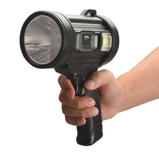 Super Bright Led Rechargeable Torch, 100000 Lumens Super Bright Spotlight, Long Range Searchlight, Solar Powered Rechargeable Torch