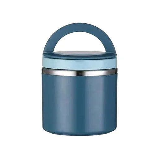 1 Pcs 16oz Insulated Vacuum Food Jar, Thermo for Hot Food, Wide Mouth Stainless Steel Soup Thermo Lunch Box for Work Office Camping (Blue)