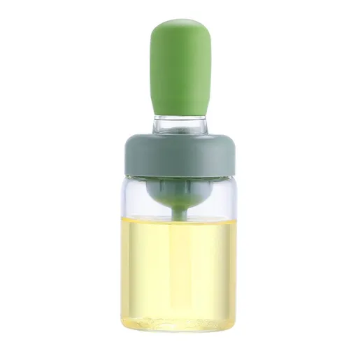 Oil Bottle with Silicone Brush Oil Dispenser Silicone Dropper Measuring Oil Container for Kitchen Cooking Frying Baking