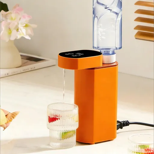 Instant Hot Water Dispenser Mini Portable Water Heater 2000W 3 Seconds Fast Heating Milk Tea Coffee 5 temperatures for Home Kitchen Hotel Office Camping Travel Hiking - Orange - Size 20*13cm