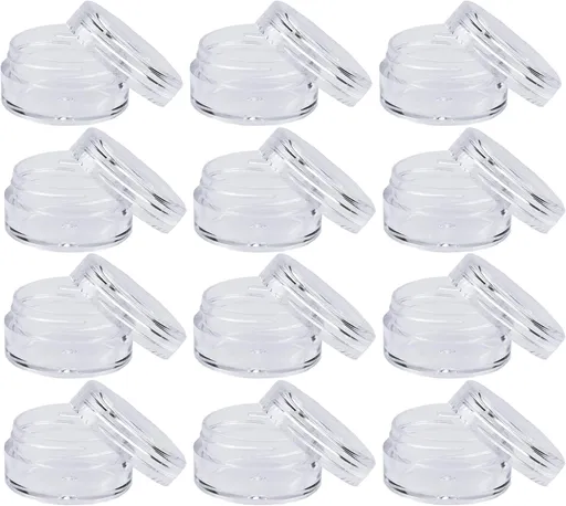12 travel cosmetic jars, 5 ml cream, make-up monsters, containers with lids for women, glitter nail art, storage bottles