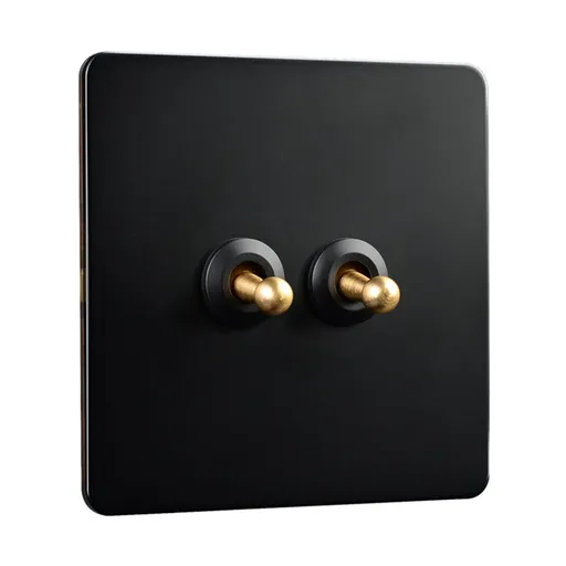 86 Type Stainless Steel Panel Wall Toggle Light Switch Brass Rod 1Way 2Way 2 Gang Smile Home 2 Gang